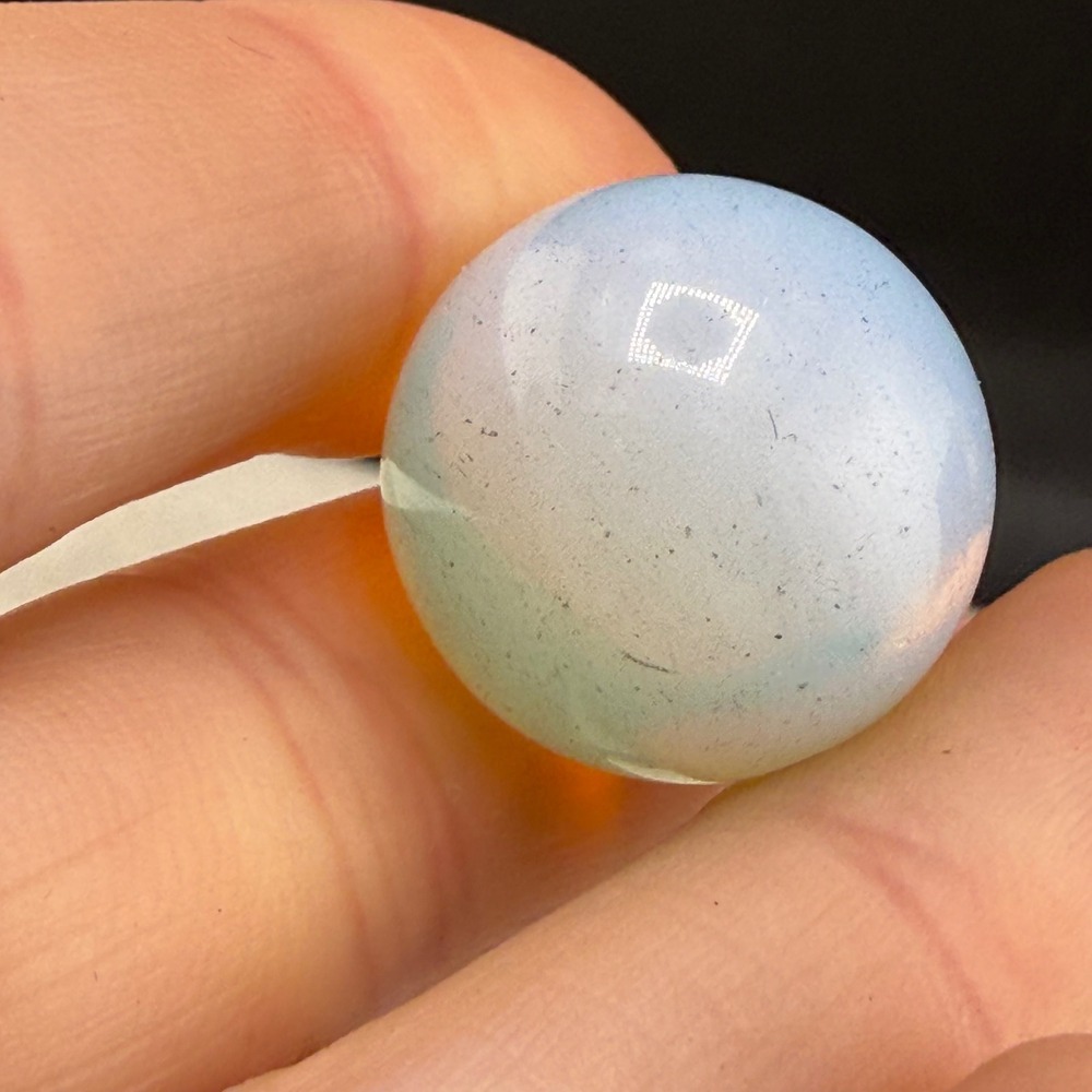 Vintage Loose Gemstone Bead Blue Translucent Round 18mm